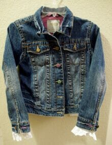 light on girls clothing of denim coat