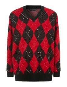 argyle knit sweater