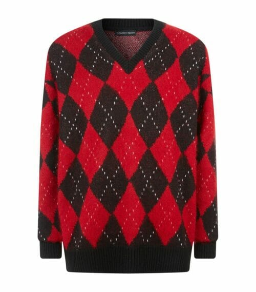 argyle knit sweater