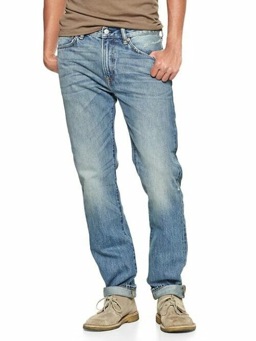 fitted denim jeans