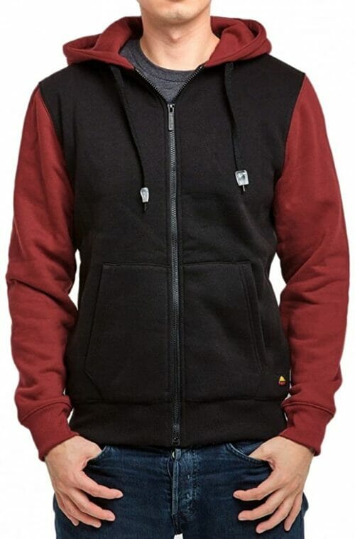 men's two tone zip up hoodie