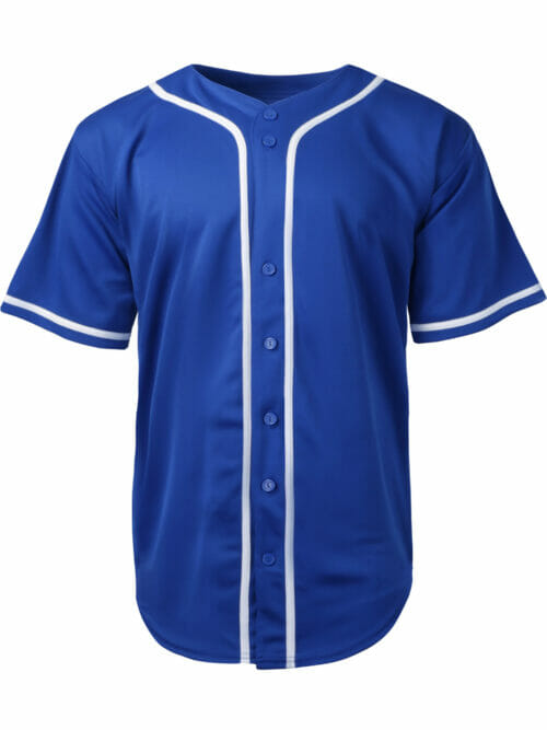 blue printed blank baseball jersey